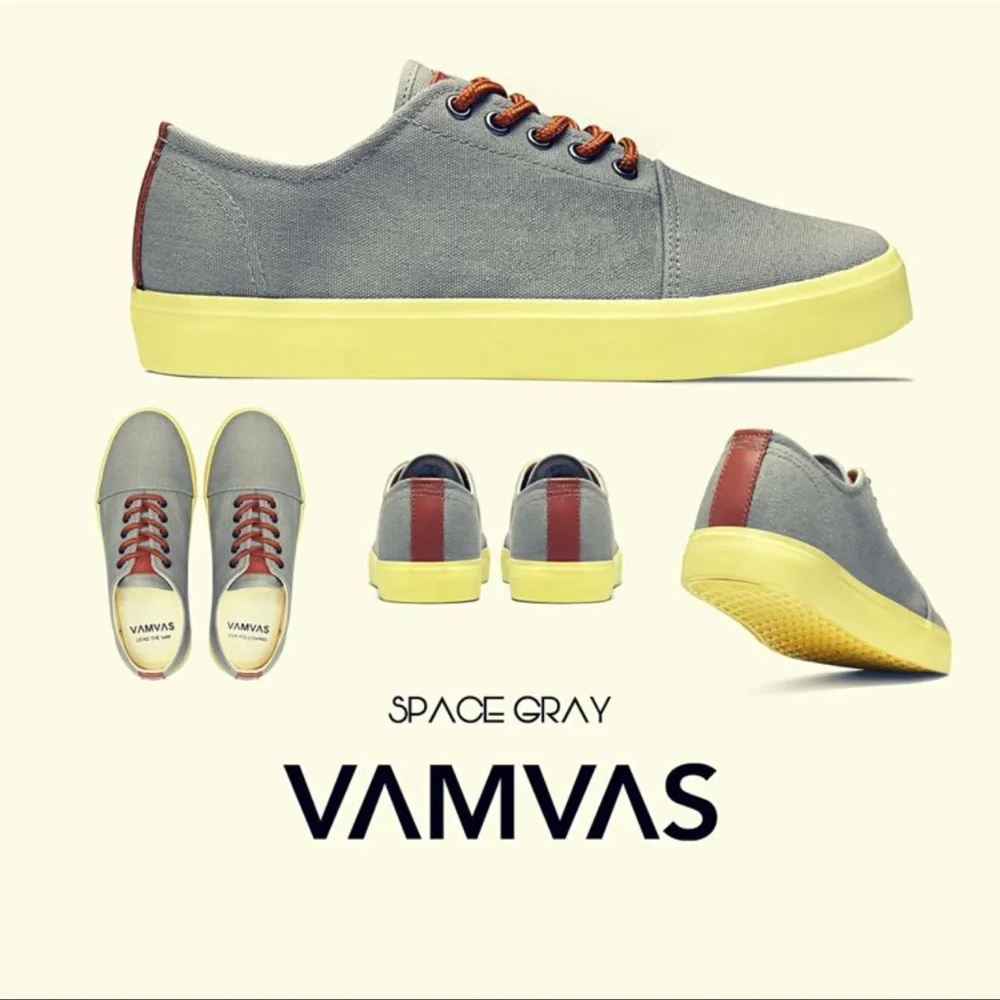 VAMVAS Space Grey/Yellow Eco Friendly Women’s Sneakers‎ Size 7.5